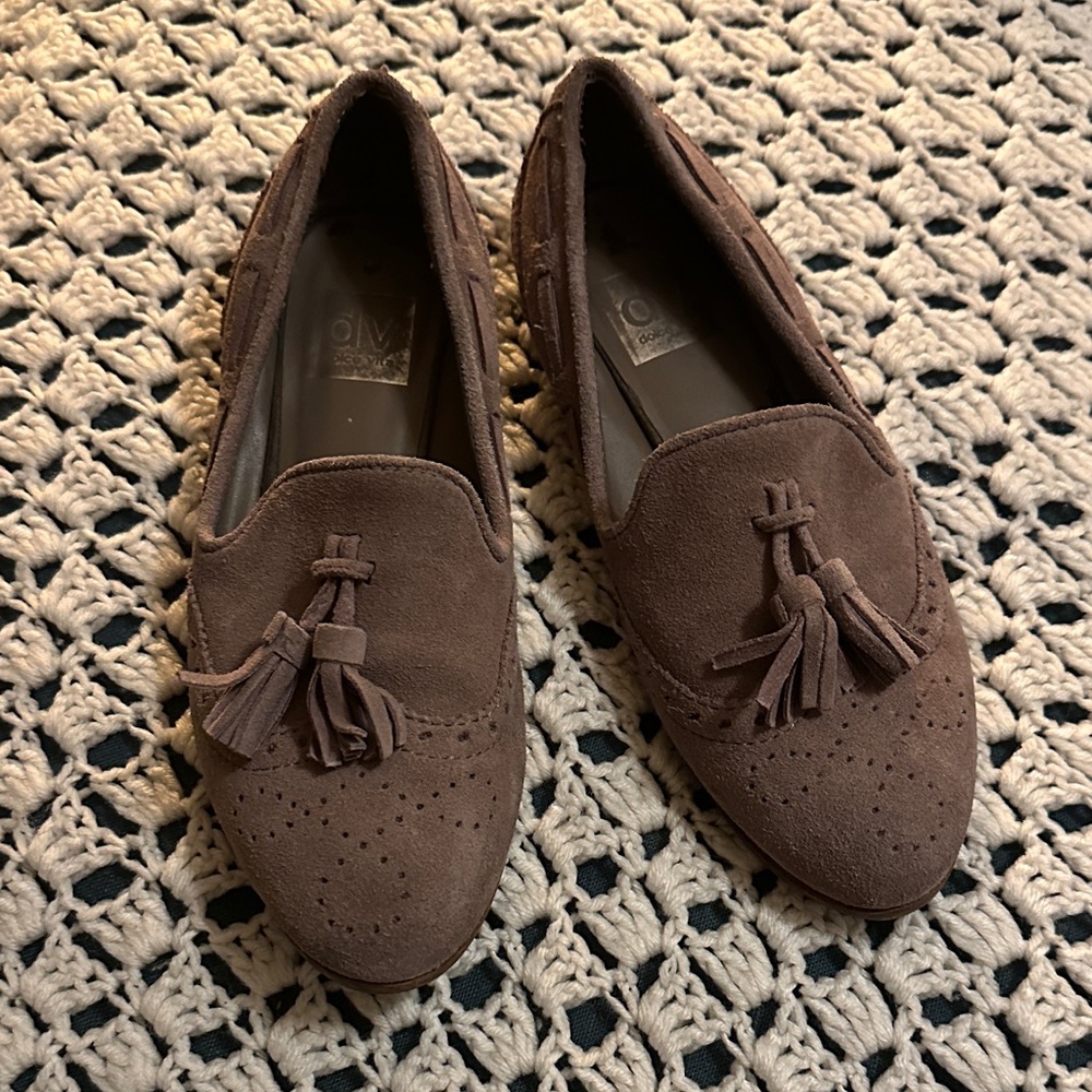 DV by Dolce Vita Taupe Suede Tassel Loafers